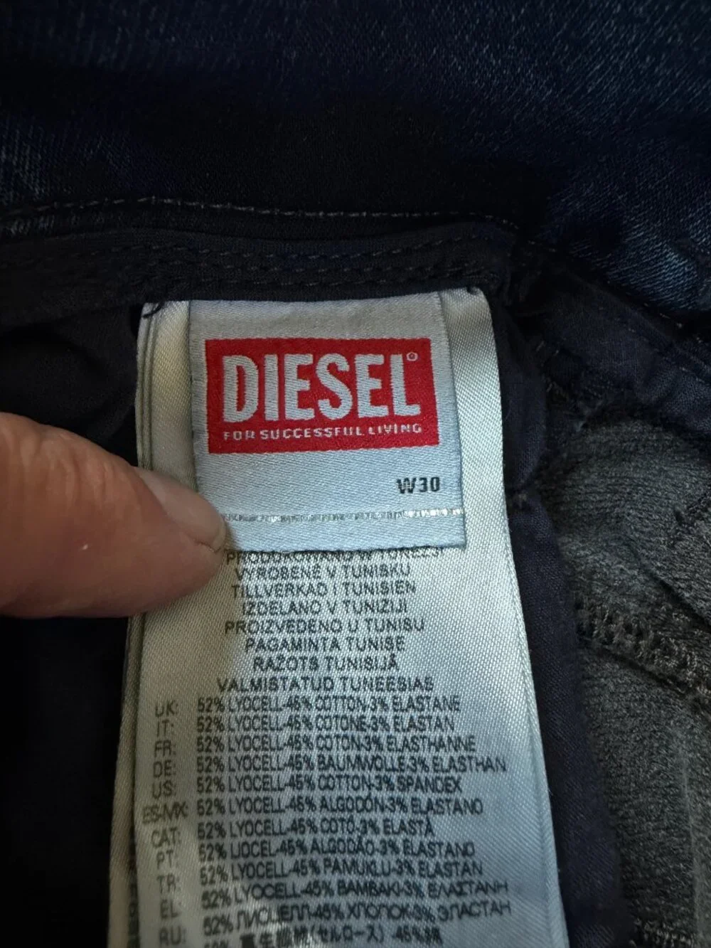 Diesel Krooley-NE JoggJeans Distressed Sweat Jeans W30 Medium Blue 0670U